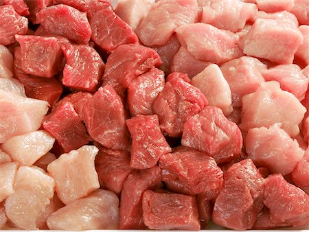fondue (mets) - Dinde, de porc et de boeuf en dés Photographie de stock - Premium Libres de Droits, Code: 659-01854257