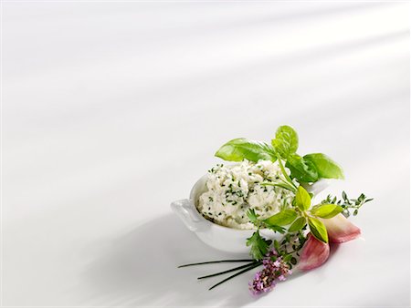 Soft cheese with herbs and fresh herbs Stock Photo - Premium Royalty-Free, Code: 659-01854271