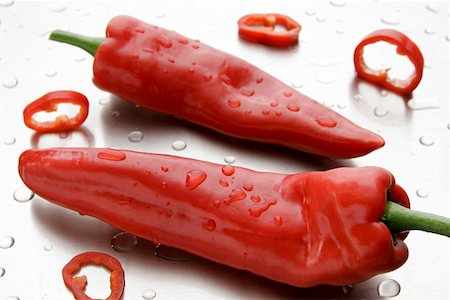 sweet pepper - Two red pointed peppers Stock Photo - Premium Royalty-Free, Code: 659-01854432