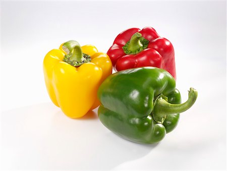 red and yellow capsicum types - Green, red and yellow peppers Stock Photo - Premium Royalty-Free, Code: 659-01854508