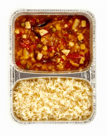 simsearch:659-03528432,k - Chicken in pepper and vegetable sauce and rice Stock Photo - Premium Royalty-Free, Code: 659-01854930
