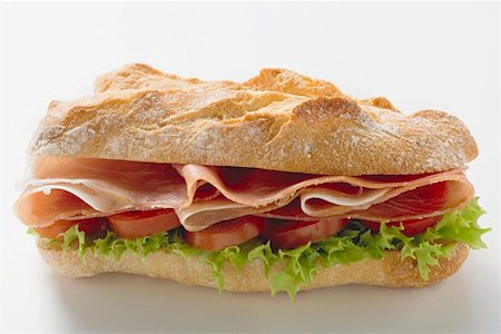 subs - Sub sandwich with raw ham Foto de stock - Sin royalties Premium, Código: 659-01855016