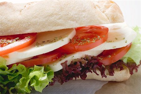 simsearch:659-01851287,k - Tomato and mozzarella sandwich Stock Photo - Premium Royalty-Free, Code: 659-01855069