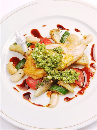 Guinea-fowl with Mediterranean vegetables Stock Photo - Premium Royalty-Free, Code: 659-01855255