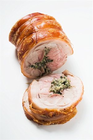 simsearch:659-03534175,k - Rolled pork roast with herb stuffing and crackling Stock Photo - Premium Royalty-Free, Code: 659-01855322