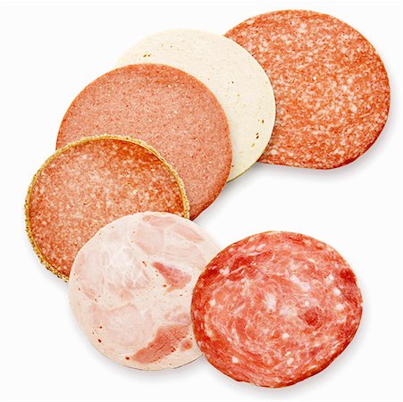 salame - Slices of various types of sausage Stock Photo - Premium Royalty-Free, Code: 659-01855857