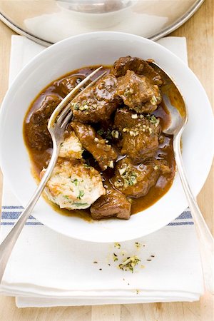 Beef goulash with bread dumpling Stock Photo - Premium Royalty-Free, Code: 659-01857116