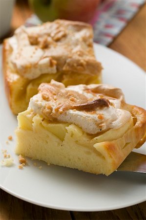 Two pieces of apple meringue cake Stock Photo - Premium Royalty-Free, Code: 659-01857617