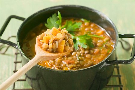 Lentil stew with carrots and parsley Stock Photo - Premium Royalty-Free, Code: 659-01857756