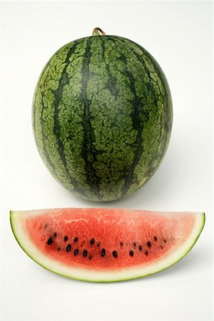 simsearch:659-01861549,k - Whole watermelon and a slice of watermelon Stock Photo - Premium Royalty-Free, Code: 659-01858263