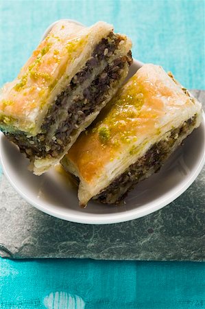 Baklava (Filo pastry with honey and pistachios, Turkey) Stock Photo - Premium Royalty-Free, Code: 659-01859601