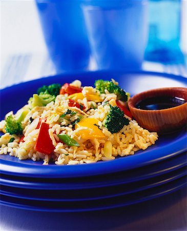 Rice with peppers and broccoli Stock Photo - Premium Royalty-Free, Code: 659-01850253