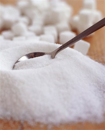 Granulated sugar and sugar cubes Foto de stock - Sin royalties Premium, Código: 659-01850267