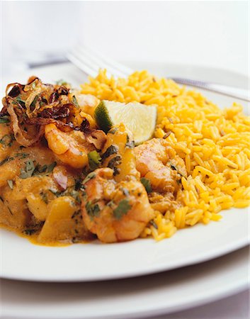 simsearch:659-03535937,k - Prawn curry with rice Stock Photo - Premium Royalty-Free, Code: 659-01850270