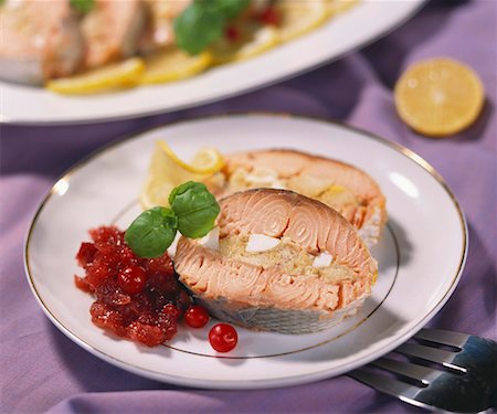 Stuffed salmon with cranberries Stock Photo - Premium Royalty-Free, Code: 659-01850335