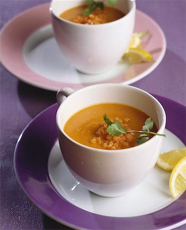 Red lentil soup with fresh coriander Stock Photo - Premium Royalty-Free, Code: 659-01850467