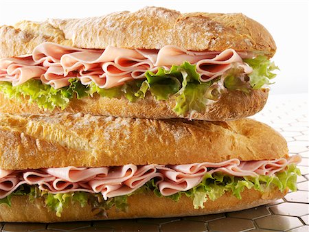 Two ham baguettes Stock Photo - Premium Royalty-Free, Code: 659-01851284