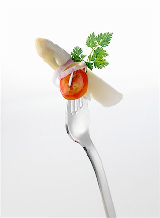 White asparagus on fork Stock Photo - Premium Royalty-Free, Code: 659-01851468