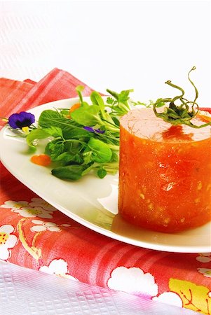 simsearch:659-01860518,k - Tomato parfait with salad Stock Photo - Premium Royalty-Free, Code: 659-01851630