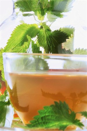 Peppermint tea in a glass cup Foto de stock - Sin royalties Premium, Código: 659-01852304