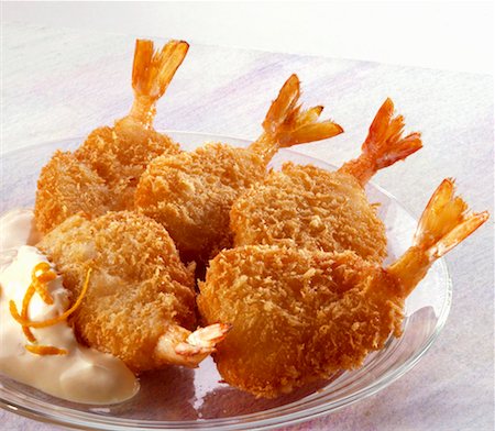 shrimp tail - Deep-fried shrimp tails Stock Photo - Premium Royalty-Free, Code: 659-01852811