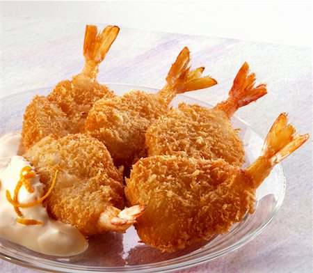 fried shrimp - Deep-fried shrimp tails Stock Photo - Premium Royalty-Free, Code: 659-01852811