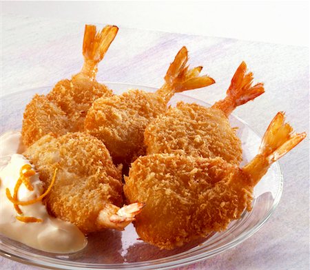 simsearch:659-03520976,k - Deep-fried shrimp tails Foto de stock - Sin royalties Premium, Código: 659-01852811