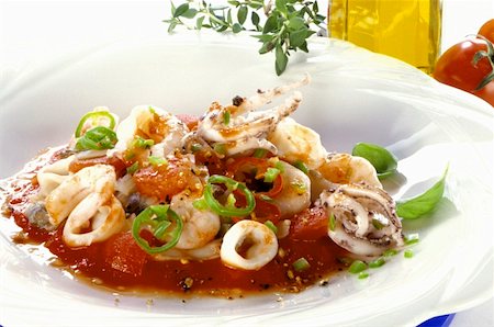 Squid in tomato sauce Stock Photo - Premium Royalty-Free, Code: 659-01852846