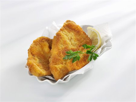 simsearch:659-06152647,k - Two Wiener Schnitzel (veal escalopes) Stock Photo - Premium Royalty-Free, Code: 659-01853142