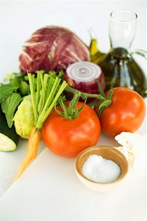 salad ingredient - Fresh vegetables with olive oil Stock Photo - Premium Royalty-Free, Code: 659-01853442