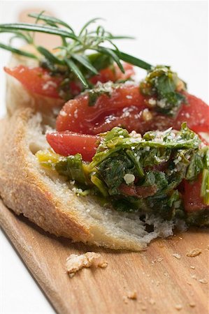 silver beet - Chard and tomatoes on white bread Stock Photo - Premium Royalty-Free, Code: 659-01853478