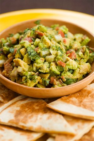 Guacamole with quesadillas Stock Photo - Premium Royalty-Free, Code: 659-01853713