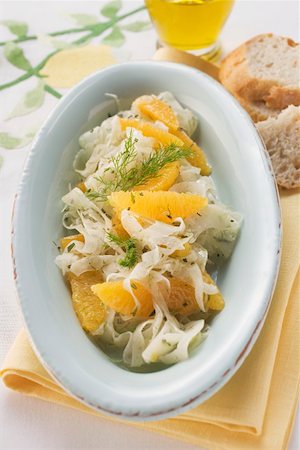 salad with dressing - Fennel salad with oranges Foto de stock - Sin royalties Premium, Código: 659-01864087