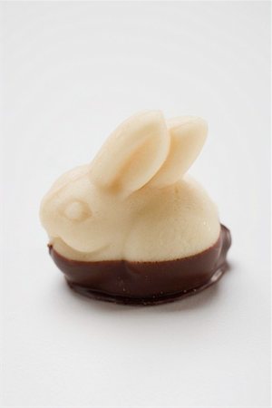 easter sweet - Marzipan Easter Bunny, half- coated in chocolate Stock Photo - Premium Royalty-Free, Code: 659-01864286