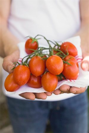 simsearch:659-01863455,k - Person, die frische Tomaten auf Geschirrtuch Stockbilder - Premium RF Lizenzfrei, Bildnummer: 659-01865674