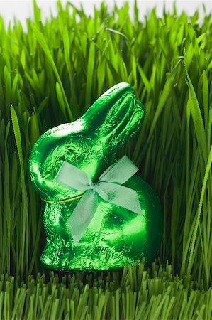 simsearch:659-01865818,k - Green Easter Bunny in grass Stock Photo - Premium Royalty-Free, Code: 659-01865764