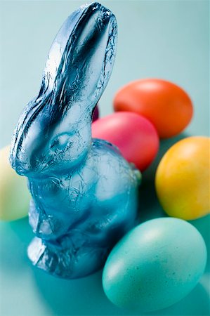 simsearch:659-01865818,k - Easter Bunny and coloured eggs Stock Photo - Premium Royalty-Free, Code: 659-01865775