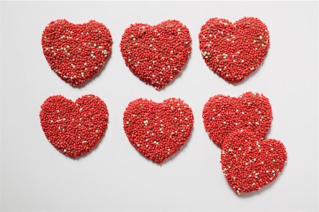 simsearch:659-07028189,k - Chocolate hearts with sprinkles Stock Photo - Premium Royalty-Free, Code: 659-01865974