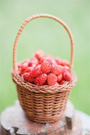 Wild strawberries in basket Stock Photo - Premium Royalty-Free, Code: 659-01866276