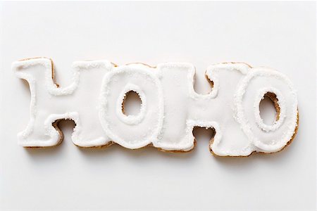 simsearch:659-03530847,k - The word HOHO in gingerbread with white icing Stock Photo - Premium Royalty-Free, Code: 659-01860733