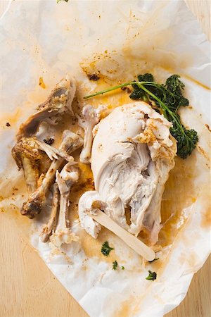 simsearch:659-01862234,k - Half a roast chicken, partly eaten Stock Photo - Premium Royalty-Free, Code: 659-01862260