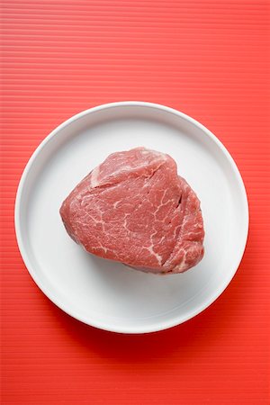 steak chunk - Beef fillet on plate Stock Photo - Premium Royalty-Free, Code: 659-01862942