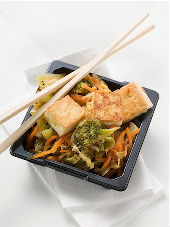 Tofu with vegetables to take away Stock Photo - Premium Royalty-Free, Code: 659-01863078