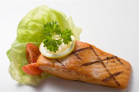 salmon on grill - Grilled salmon fillet Stock Photo - Premium Royalty-Free, Code: 659-01863321