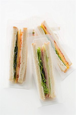 packaged prepared food - Sandwiches in packaging to take away Stock Photo - Premium Royalty-Free, Code: 659-01863759