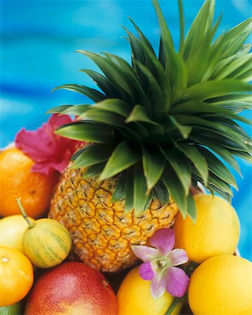 fruits of the caribbean - Assorted exotic fruits and orchids Stock Photo - Premium Royalty-Free, Code: 659-02210797