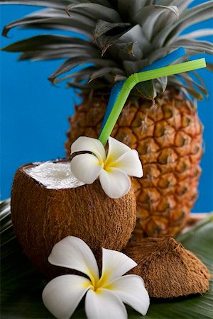 simsearch:659-03528478,k - Piña Colada à la noix de coco évidées Photographie de stock - Premium Libres de Droits, Code: 659-02211375