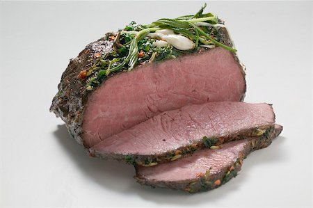 roast beef (cut of beef suitable for roasting) - Roast beef, partly carved Stock Photo - Premium Royalty-Free, Code: 659-02211945