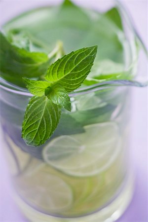 simsearch:659-08905132,k - Mojito with lime and fresh mint Stock Photo - Premium Royalty-Free, Code: 659-02213215