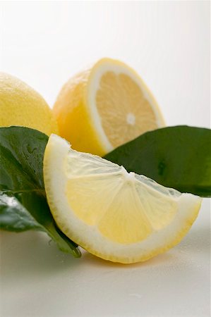 Lemons with leaves Stock Photo - Premium Royalty-Free, Code: 659-02213363